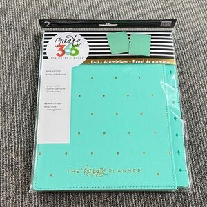 NWT The Happy Planner Mint Green Foil Dot Planner Cover 4:12